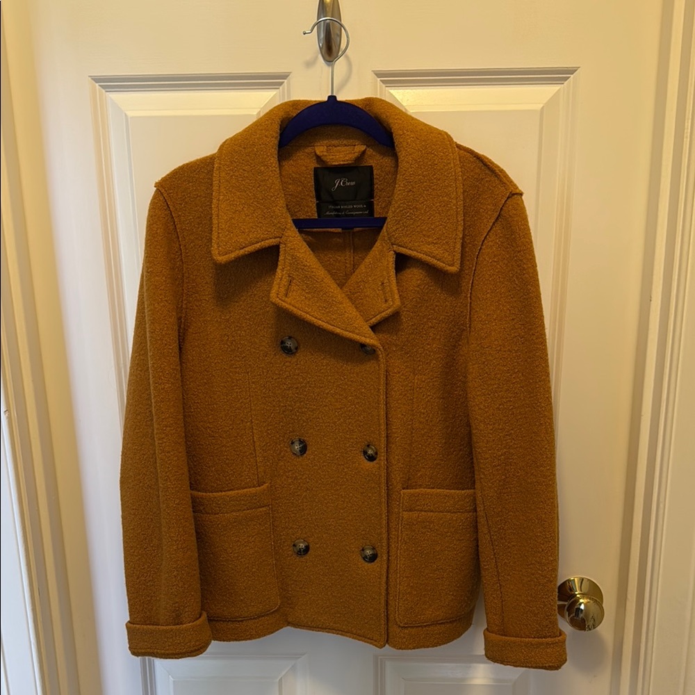 J.Crew Italian Boiled Wool Women's Peacoat…Mustard Yellow